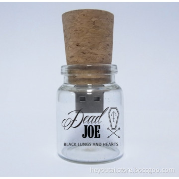 Glass Bottle Wine Cork Shape USB Flash Drive Special Design